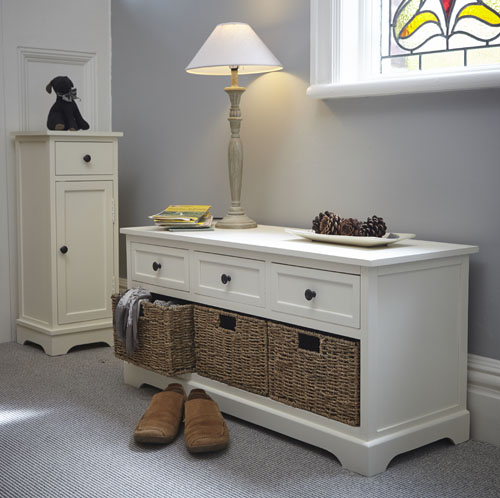 Wooden Hallway Bench and Shoe Store