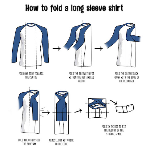 How to fold a long sleeve shirt